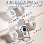 2-in-1 Toddler Potty Training Toilet Seat with Step Stool Ladder – Adjustable Height Potty Chair Urinal for Baby Boys Girls Age 1-3, Foldable Training Potty with Splash Guard & Anti-Slip Feet, Grey