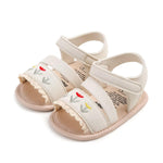 Newborn Summer Baby Girls Sandals Cute Flower First Walking Shoes Anti-Slip Soft Sole Sandal Shoes Infant Crib Shoes