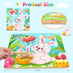 Zeoddler Wooden Puzzles for Toddlers, 8 Pack Farm Animal Jigsaw Puzzles for Kids3-5, 9 Pieces Preschool Learning Activities, Learning & Educational Toys, Gift for Boys, Girls