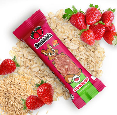 Snakkidz Organic Strawberry Chewy Granola Bar, 15 Count, Nut and Allergen Free, Low Sugar, Made with Avocado Oil