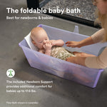 Stokke Flexi Bath Bundle, Ocean Blue - Foldable Baby Bathtub + Newborn Support - Durable & Easy to Store - Convenient to Use at Home or Traveling - Best for Newborns & Babies Up to 48 Months