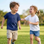 PUMYOON 2 Pack Toddler Boys Girls Short Sleeve Rash Guard UPF 50+ Sun Shirts Kids UV Protection Swim Shirt Relaxed Fit 2T-6T White/Navy