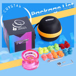 MAGICYOYO K2 Responsive Yoyo for Kids, Crystal Yo Yo Professional for Fingerspin Trick, Dual Purpose Plastic Yo-yo with Extra Unresponsive Bearing for Advanced + 12 Yoyo Strings + Yo Yo Bag (Pink)