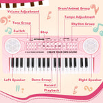 M SANMERSEN Kids Keyboard Piano 37 Keys Early Learning Instrument with Microphone Toy for 3 4 5 6 Girls Boys Birthday Valentines