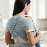 Yolay Baby Wrap Carrier Easy to Wear Soft Baby Carrier Sling Hands Free Adjustable Baby Carrier for Newborn to Toddler Upto 50 lbs, Light Grey