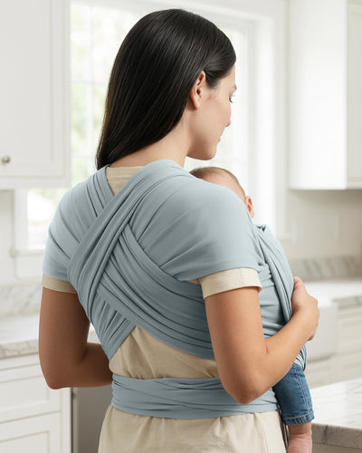 Yolay Baby Wrap Carrier Easy to Wear Soft Baby Carrier Sling Hands Free Adjustable Baby Carrier for Newborn to Toddler Upto 50 lbs, Light Grey