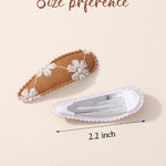 doboi 40Pcs Toddler Hair Clips Hair Barrettes Baby Girls Hair Bows Clips Floral Print Non Slip Snap Hairpins Flower Hair Clips for Girls Kids Toddler Hair Accessories