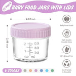 DRKIO 12 Pack Glass Baby Food Storage Containers - 4 Oz Baby Food Jars with Lids Baby Food Maker Microwave Dishwasher Freezer Safe 100% Leak Proof BPA Free Reusable