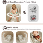 Cuddobaby Baby Bath Seat 3-in-1 【360° Protection Against Side Tipping, 3-Level Adjustable】 ASTM Approved Safety, Detachable Arm, Sitting Up or Lying, Strong Suction, Fit for Flat Surfaces - Gray