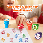 30PCS Animal Stamps for Kids, Safari Party Favors Self- Ink and Washable Stamps for Kids Birthday Gifts, Teacher Stamps
