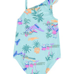 OshKosh Girl One-Piece Swimsuit, Tropical Vintage Print, 2T