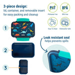 Wildkin Reusable Food Container for Kids – Airtight, Leak Resistant, Dishwasher Safe - Jurassic Dinosaurs