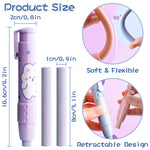 Cute Pencil Erasers, Kids Retractable Erasers with Refills, Standard Pen-Style Erasers, Fun Click Erasers, Kawaii Japanese Stationery Supplies (Purple)