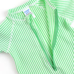 RUGGEDBUTTS Spring Green Seersucker Short Sleeve One Piece Rash Guard - 3-6m