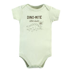 Hudson Baby Unisex Baby Cotton Bodysuits, Dinosaur Adventures 5-Pack, 6-9 Months