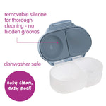 b.box Snack Box - Leakproof Mini Bento Box for Kids & Toddlers, 2 Compartment Snack Containers for Kids, Lunch Containers, Dishwasher Safe, BPA Free, PFAS Free, Ages 4m+, 1 3/4 Cup - Chill Out