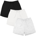Ruisita 3 Pack Unisex Baby Toddler Cotton Shorts with Drawstring Baby Pull-on Soild Shorts Soft Clothes for Summer Daily