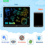 LCD Writing Tablet, 16 Inch Colorful Doodle Board Drawing Tablets for Kids, Toddler Educational Learning Toys for 3 4 5 6 7 8 Year Old Boys Girls Birthday Christmas Gift