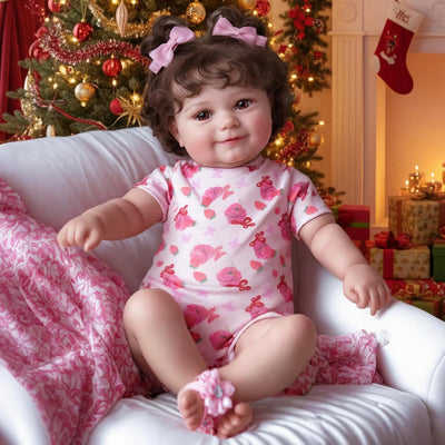 JIZHI Lifelike Reborn Baby Dolls - 20Inch-Real Baby Feeling Realistic-Newborn Baby Doll Adorable Smiling Real Life Baby Dolls with Gift Box for Kids Age 3