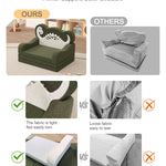 YACODAVO 2-in-1 Toddler Couch Fold Out, Foldable Kids Sofa, Kids Chairs Comfy, Gift for Boys, Gift for Birthday, Children's Day, Dark Green Dinosaur