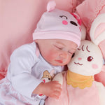 Reborn Baby Dolls Girl - 22 Inch Soft Cloth Body Newborn Girl Doll, Realistic Sleeping Baby Doll That Look Real for Kids Age 3+