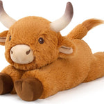Highland Cow Stuffed Animals, Microwavable Stuffed Animals Heating Pad for Cramps, Pain Stress Relief, Heatable & Coolable Lavender Scented Cow Plush Toy for Anxiety, Women Kid Bedtime Highland Cattle