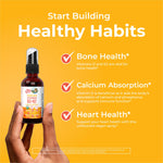 MaryRuth's Organic D3 + K2 Spray for Adults & Kids for Bone Health | Vitamin D3 as Cholecalciferol | Vitamin K2 | Immunity | Mineral Absorption | Heart Health | Vegan | Non-GMO | Gluten Free | 1 Fl Oz