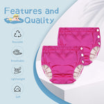 2PCS Reusable Swim Diapers - Toddler Baby Swim Diaper Washable Snap Pool Swimming Diaper Soft and Silky Waterproof Diapers for Swimming Lessons Boys and Girls