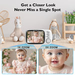 No WiFi Baby Monitor with Camera and Audio,Lag-Free Connection,Plug & Play,IPS Screen,HD Camera,Night Vision, 2-Way Talk,8 Lullabies,1000ft Range,Portable Baby Monitor,2025 Parents' Trusted Choice