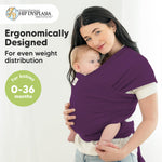 KeaBabies Baby Wrap Carrier - All in 1 Original Baby Carrier Newborn to Toddler Sling, Easy to Wear, Hands Free Bonding, Lightweight, Breathable Infant Wraps (Royal Purple)