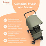hauck Lightweight and Compact Travel Baby/Toddler Foldable Stroller, Sport, Dark Olive