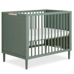 Dream On Me Lucas Mini Convertible Crib in Meadow Green, Rounded Spindles, Converts from a Baby Crib to Day Bed and Kids Sofa, Perfect for Small Spaces, Three Adjustable Mattress Height Positions