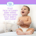 Nice 'n CLEAN Skin Care Baby Wipes Unscented 100ct (2-Pack) | Ideal for Sensitive Skin | Safe on Eczema Prone Skin | 100% Plastic-Free