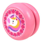 Chic U Wooden Looping Yoyo for Kids Beginners Auto Return Yoyos, No Tricks Needed, Eco Wood Unbreakable Toy Gift, Pink