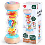 Rainmaker - 7 inch Wooden Rain Stick Montessori Toys for Babies 6-12 Months,Baby Rattle Shaker Sensory Developmental Toy,Raindrops Musical Instrument baby musical toys for 1 year old toddler kids