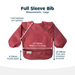 Tiny Twinkle Mess Proof Baby Bib, Cute Full Sleeve Bib Outfit, Waterproof Bibs for Toddlers, Machine Washable, Tug Proof Closure, Baby Smock for Eating, Long Sleeved (Burgundy, Large 2-4 Years)