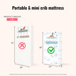 Dream On Me Snuggles Extra Firm Dual-Sided Baby Crib Mattress with Breathable Fabric, Water & Odor Resistant, GREENGUARD Gold Certified, Fits Mini & Portable Cribs (38”x 24”x 3”) - Grey