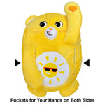 Happy Nappers: Care Bears 26" Pillow Pocket Pal - Funshine Bear - Plush Character Pillow Case, Animal Cover w/Weighted Paws, Kids Soft Huggable Companion