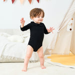 pureborn Baby Boys Girls Bodysuit Halloween Long Sleeve Peter-pan Collar Cotton Romper Spring Fall Bodysuit Black 3-6 Months