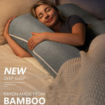 Meiz Pregnancy Pillows, Rayon Cover from Bamboo Pregnancy Pillows for Sleeping, Cooling Maternity Pillow for Pregnant Women, 55 Inch U Shaped Body Pillows for Adults, Grey
