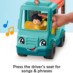 Fisher-Price Little People Musical Toddler Toy Serve It Up Food Truck Vehicle with 2 Figures for Pretend Play Kids Ages 1+ Years
