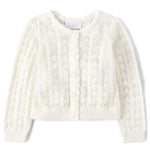 The Children's Place,Baby-Girls,and Toddler Long Sleeve Knit Button Down Cardigan,White Pointelle,18 Months,24 Months
