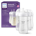 Philips Avent Natural Baby Bottles with Natural Response Nipples (Slow Flow, Flow 2), 4oz, 4-Pack, SCY900/04