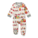 Burt's Bees Baby Boys' Organic Cotton Sleep and Play Footed Pajamas, One-piece Zip Front Romper, Baby Essentials