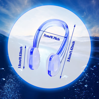12 Pack Swimming Nose Clips, Soft Silicone Waterproof Nose Plugs with Case, Non-slip Comfortable Fit for Kids Adults, Reusable Swim Clip for Pool Training Diving Surfing, 1.42 Inch, Bright Color