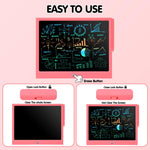 EooCoo Toys for Ages 4-8, 15 Inch LCD Writing Tablet, Drawing Pad Doodle Board, No Mess Coloring Books for Kids, Toddler Travel Essentials Girls Gift, Educational Toy for 4 5 6 7 8 Years Old Kid