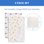 Delta Children 100% Cotton Flannel Baby Receiving Blankets for Girls and Boys – 30x30 Inches (Pack of 2), Safari Friends