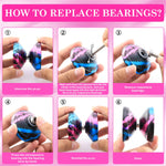 YOYOSTUDIO X0312 Finger Spin Trick Yoyo Porfessional Responsive Yoyo for Kids 8-12, Metal Yo Yo for Kids Adults with Unresponsive Yoyos Bearing Kit, 10 Yo-Yo Strings, Case & Glove - Black Blue Pink