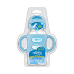 Dr. Brown's Milestones Wide-Neck Sippy Straw Bottle with 100% Silicone Handles and Weighted Straw, 9 oz/270 mL, Blue, 6m+