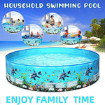Play Pool for Kids Plastic Outdoor Swimming Pool Non-inflatable Folding Round Water Pool Children Snapset Swimming Pool(8FT (244CM x 38CM),Dinosaur)